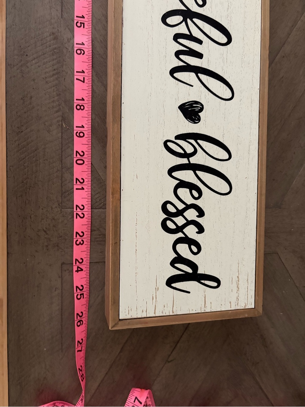 Thankful Grateful Blessed Wood Wall Sign - White and Brown - Picture 5 of 7